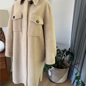 Women's Tan Sherpa Coat by Rebecca Minkoff